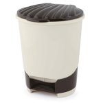 Ведро для мусора с педалью пластмассовое 10л, 27,8х26,5х34см, слоновая кость