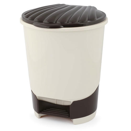 Ведро для мусора с педалью пластмассовое 10л, 27,8х26,5х34см, слоновая кость