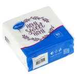 Салфетки бумажные 24х24см "Лилия", 1 слойные, 50 штук в упаковке, "Микс: Ирисы + Свит хоум"