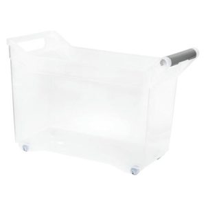 Контейнер хозяйственный для хранения пластмассовый 10,5л, 18х38х26см, на колесах, с ручкой