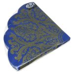 Салфетки Ф32см, 3 слоя, 12л Art Bouquet Rondo "Золотой орнамент на синем"