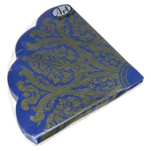 Салфетки Ф32см, 3 слоя, 12л Art Bouquet Rondo "Золотой орнамент на синем"