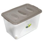 Ящик пл д/хран 54,0л "Астело" 600х400х360мм на колес коричнево-серый