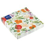 Салфетки бумажные 33х33см "Pero Prestige", 3-х слойные, 20 штук в упаковке, Супчик