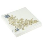 Салфетки бумажные декоративные 33*33, 3сл, 20шт Bouquet Home Collection Classic "Золотые розы"