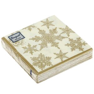 Салф. Bouquet de Luxe 24х24 3 слоя 25л "Снегопад Золото"