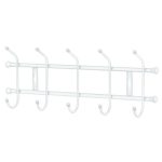 Вешалка для одежды металлическая 5 крючков 48,4х18,8см, настенное крепление, матовый белый