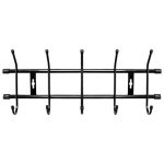Вешалка для одежды металлическая 5 крючков 48,4х18,8см, настенное крепление, черный