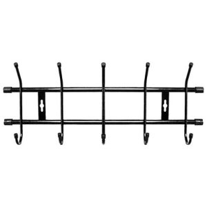 Вешалка для одежды металлическая 5 крючков 48,4х18,8см, настенное крепление, черный