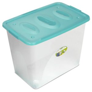 Ящик пл д/хран 73,0л "Астело" 600х400х480мм на колес бирюзовый