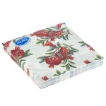 Салфетки бумажные 33х33см "Лилия", 2-х слойные, 20 штук в упаковке, "Гранатовое настроение"