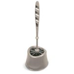 Ерш унитазный пластмассовый "Капри" h35,5см, с подставкой d13,9см, коричнево-серый