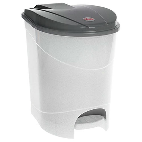 Контейнер пл д/мус 11л с педалью 25х26х33см мрамор внутр/ведро