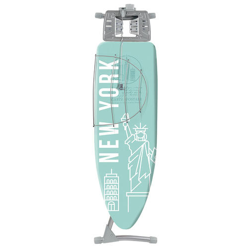 Гладильная доска "Ника 12" ткань х/б/металл 122х40см серия "Города" "Нью-Йорк" полка д/белья эл/удл с кроншт подрук моноблок — изображение 2