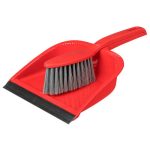 Комплект щетка-сметка с квадратным совком с кромкой "Rimo", пластик, красный, Idiland