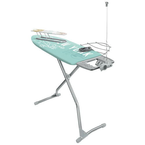 Гладильная доска "Ника 12" ткань х/б/металл 122х40см серия "Города" "Нью-Йорк" полка д/белья эл/удл с кроншт подрук моноблок