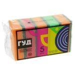 Губка для посуды "Макси" 10х7х3см, поролон, абразивная фибра, набор 5шт