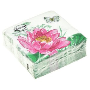 Салфетки 24*24 1сл 40шт Desna Design "Водяная лилия"