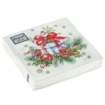 Салфетки бумажные Bouquet de Luxe 24х24 3 слоя 25л "Подарок на Новый год"