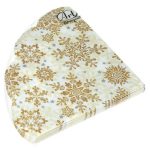 Салфетки Ф32см, 3 слоя, 12л Art Bouquet Rondo "Золотые снежинки на бежевом"