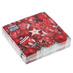 Салфетки бумажные Bouquet de Luxe 24х24 3 слоя 25л "Новогодняя композиция. Красная"