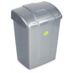 Ведро для мусора с плавающей крышкой пластмассовое "Форте" 19л, 31,3x25,4x42,5см, серебро