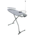 Гладильная доска "Ника 12" тефлон/металл122х40см с линиями на сером полка д/белья эл/удлин с кроншт подрукавн моноблок