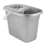 Ведро пластмассовое "Etna" 13л, 26х35х28,5см, серый, с отжимом МОП, Idiland