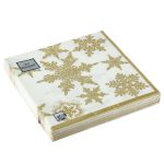 Салфетки Art Bouquet 33*33, 3хсл, 20л. "Снегопад. золото"