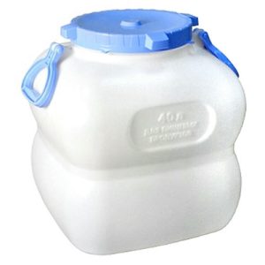 Фляга-бочка пластмассовая "Гранде" 40л, д41см, h40см, с ручками, белый