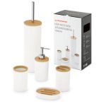 Набор аксессуаров д/ванной комнаты "Бамбук" 16х10,5х26,5см 5 пр белый