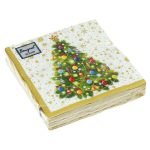 Салф. Bouquet de Luxe 24х24 3 слоя 25л "Новогодняя ель на белом"