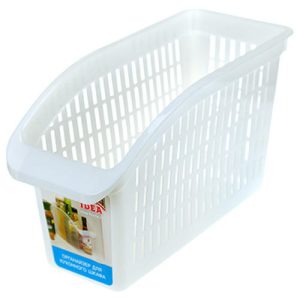 Контейнер хозяйственный для хранения пластмассовый 17х29х13см, для кухонного шкафа, белый