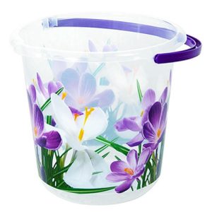 Ведро пластмассовое "Деко" 5л, д22см, h23см, крокусы