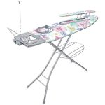 Гладильная доска "Эльза де Люкс" ткань х/б/металл 122х40см с цветами полка д/б эл/удл с кронш подрук монобл