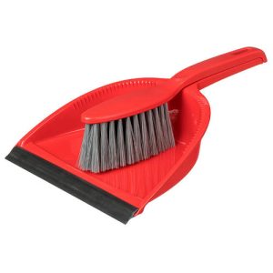 Комплект щетка-сметка "Rimo" с круглым совком с кромкой (красный) Idiland