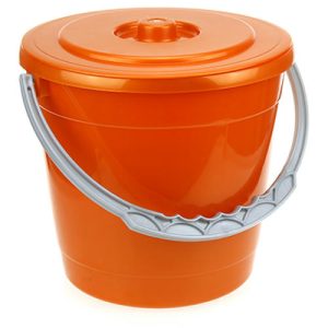 Ведро пластмассовое 5л, д22см, h21см, оранжевый перламутровый, с крышкой