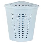 Корзина для белья угловая пластмассовая 45л, 38х38х56см, голубой