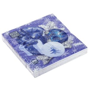 Салфетки 20л, Bouquet Home Collection Classic, 3хсл., "Новогодняя коллекция синяя"