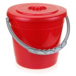 Ведро пластмассовое 5л, д22см, h21см, красный перламутровый, с крышкой