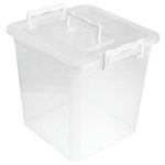 Контейнер 12л квадратный (прозрачный) крышка пластик 26,1х26,1х28см