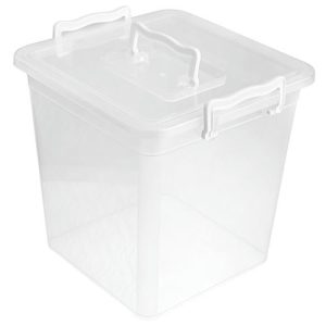 Контейнер 12л квадратный (прозрачный) крышка пластик 26,1х26,1х28см