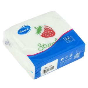 Салфетки бум 24х24 "Лилия" 50шт/уп 1сл "Вкус лета" "Микс: Крыжовник + Клубника"