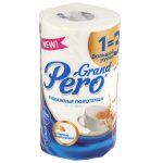 Полотенце бумажное 2-х слойное "GrandPero" 1 рулон, 27м, белый