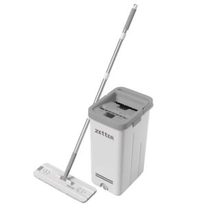 Швабра с отжимом + ведро + 2 насадки ZETTER premium, белое