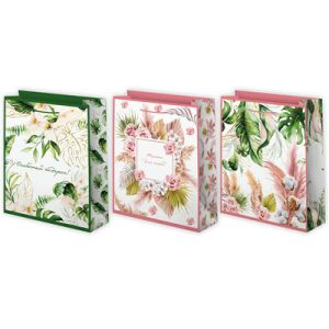 Пакет бумажный Листья 26х32см