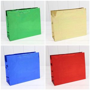 Пакет бумажный подарочный Голография микс 32х26см