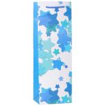 Пакет бумажный Звезды голубые 12х36см