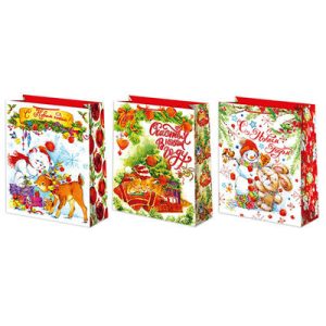 Пакет бумажный С НОВЫМ ГОДОМ 26х32см