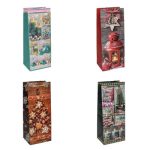 Пакет бумажный подарочный Новый год Сказка микс 14х35см